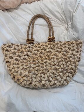 Anthropologie woven beach bag